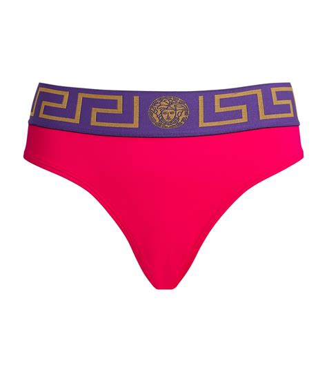 versace pink bikini bottom|Versace greca swimsuit.